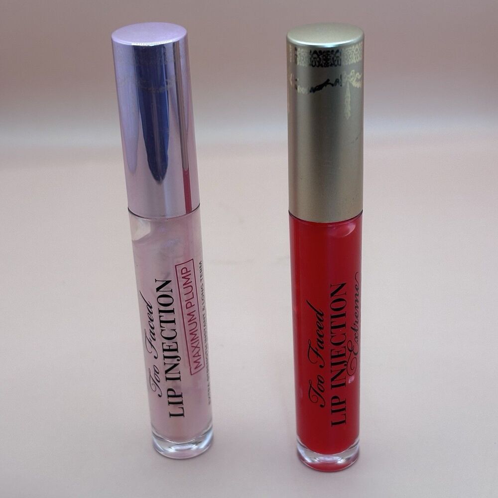 Too Faced Lip Injection Extreme  Strawberry Kiss & Maximum  Plump Lip Bundle set